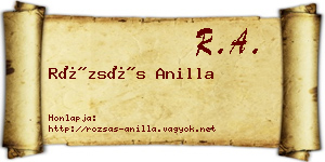 Rózsás Anilla névjegykártya